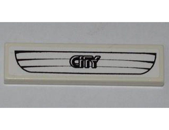 Tile 1 x 4 with White Car Grille and 'CITY' Pattern (Sticker) - Set 4431