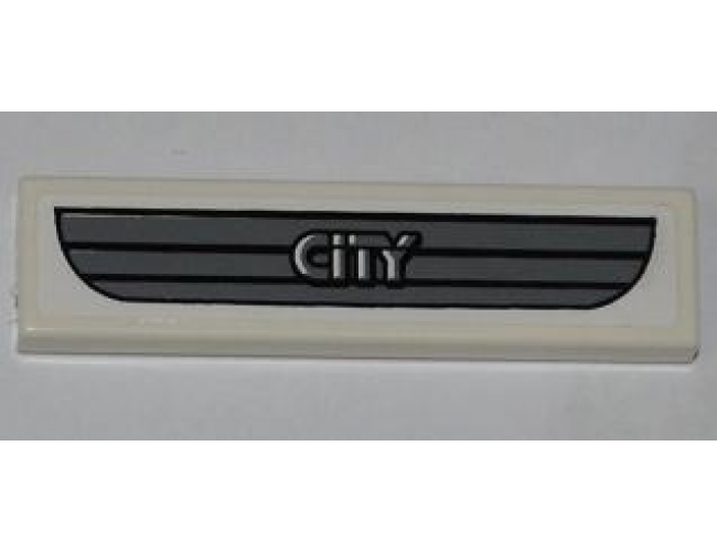Tile 1 x 4 with Dark Gray Car Grille and 'CITY' Pattern (Sticker) - Set 4432