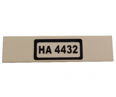 Tile 1 x 4 with 'HA 4432' on White Background Pattern (Sticker) - Set 4432