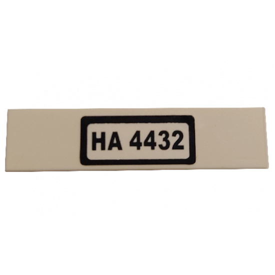 Tile 1 x 4 with 'HA 4432' on White Background Pattern (Sticker) - Set 4432