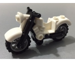 Riding Cycle Motorcycle Vintage with Black Chassis and Light Bluish Gray Wheels
