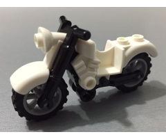 Riding Cycle Motorcycle Vintage with Black Chassis and Light Bluish Gray Wheels