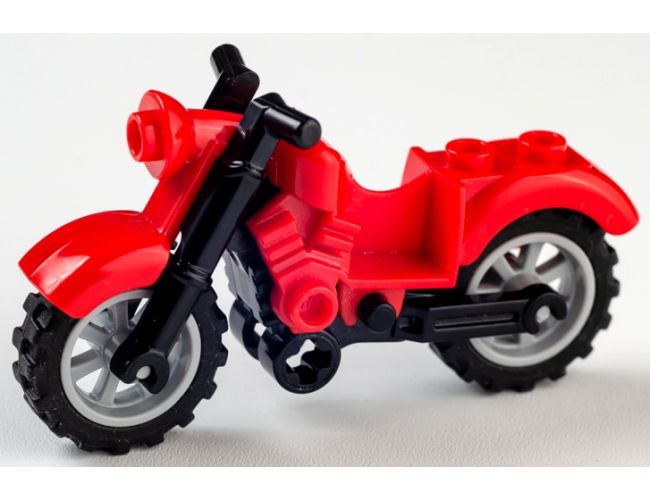 Riding Cycle Motorcycle Vintage with Black Chassis and Light Bluish Gray Wheels