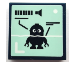 Tile 2 x 2 with Minion Bob and Volume Meter on Light Aqua Background Pattern (Sticker) - Set 75551