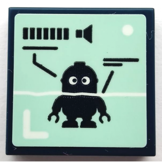 Tile 2 x 2 with Minion Bob and Volume Meter on Light Aqua Background Pattern (Sticker) - Set 75551