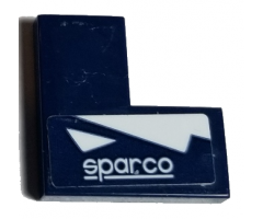 Tile 2 x 2 Corner with 'sparco' and White Triangles Pattern Model Left Side (Sticker) - Set 75885