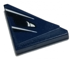 Tile, Modified 2 x 2 Triangular with White Stripes on Dark Blue Background Pattern Model Left Side (Sticker) - Set 75885