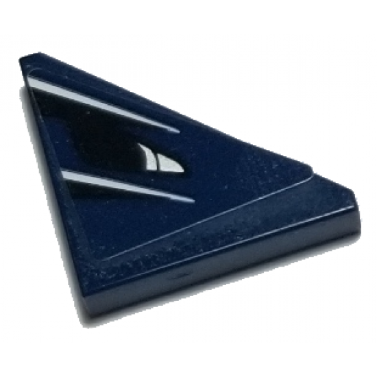 Tile, Modified 2 x 2 Triangular with White Stripes on Dark Blue Background Pattern Model Left Side (Sticker) - Set 75885