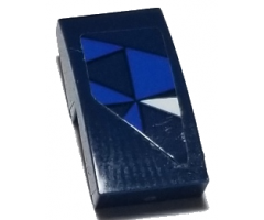 Slope, Curved 2 x 1 with Dark Blue, Blue, and White Triangles Pattern Model Right Side (Sticker) - Set 75885