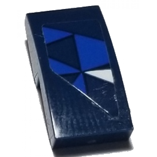 Slope, Curved 2 x 1 with Dark Blue, Blue, and White Triangles Pattern Model Right Side (Sticker) - Set 75885