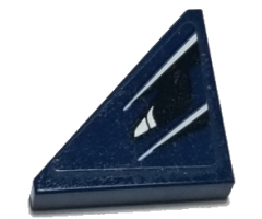 Tile, Modified 2 x 2 Triangular with White Stripes on Dark Blue Background Pattern Model Right Side (Sticker) - Set 75885