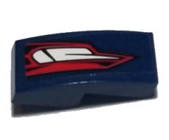 Slope, Curved 2 x 1 with Red and White Taillights on Dark Blue Background Pattern Model Left Side (Sticker) - Set 75885