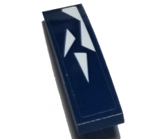 Slope, Curved 4 x 1 with White Triangles on Dark Blue Background Pattern Model Left Side (Sticker) - Set 75885