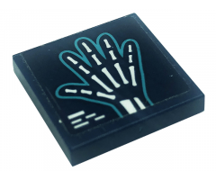 Tile 2 x 2 with Hand X-Ray Pattern (Sticker) - Set 41318