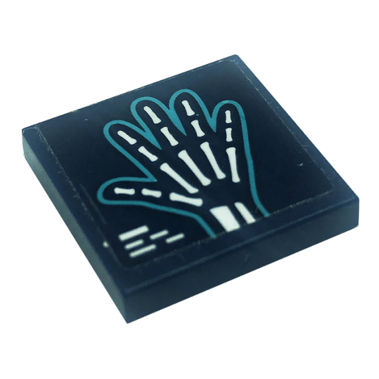 Tile 2 x 2 with Hand X-Ray Pattern (Sticker) - Set 41318