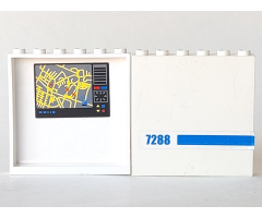 Panel 1 x 6 x 5 with Map Street on Inside and Blue '7288' on Outside Pattern (Stickers) - Set 7288