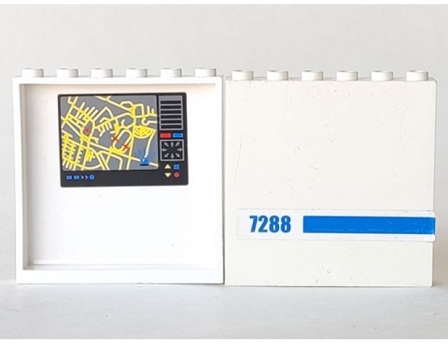 Panel 1 x 6 x 5 with Map Street on Inside and Blue '7288' on Outside Pattern (Stickers) - Set 7288