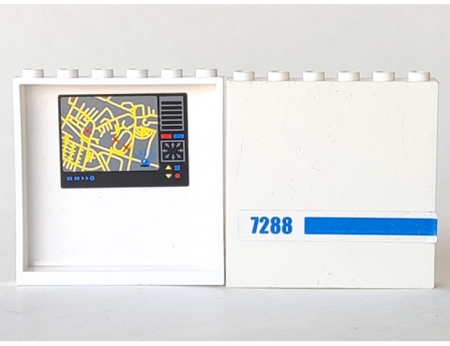 Panel 1 x 6 x 5 with Map Street on Inside and Blue '7288' on Outside Pattern (Stickers) - Set 7288