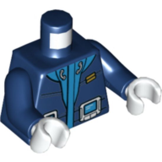 Torso Jacket with Monitor Device Pattern / Dark Blue Arms / White Hands