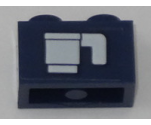 Brick 1 x 2 with White Cup Pattern (Sticker) - Set 60197