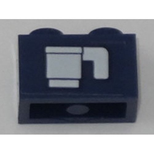Brick 1 x 2 with White Cup Pattern (Sticker) - Set 60197