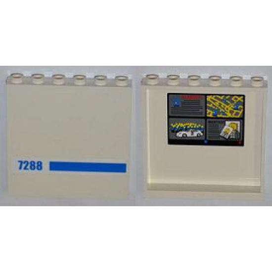 Panel 1 x 6 x 5 with 4 Surveillance Screens on Inside and Blue '7288' on Outside Pattern (Stickers) - Set 7288