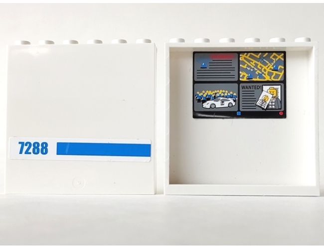 Panel 1 x 6 x 5 with 4 Surveillance Screens on Inside and Blue '7288' on Outside Pattern (Stickers) - Set 7288