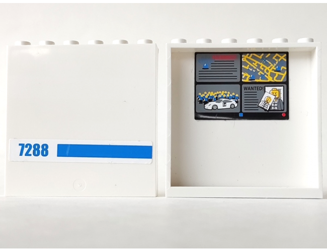 Panel 1 x 6 x 5 with 4 Surveillance Screens on Inside and Blue '7288' on Outside Pattern (Stickers) - Set 7288