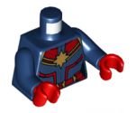 Torso Female Outline with Gold 8 Point Star and Dark Red Collar and Belt Pattern / Dark Blue Arms / Red Hands