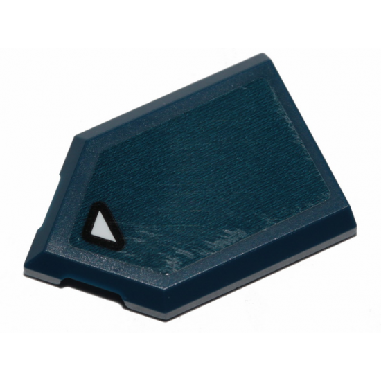 Tile, Modified 2 x 3 Pentagonal with Black Contoured White Triangle on Dark Blue Background Pattern (Sticker) - Set 70826