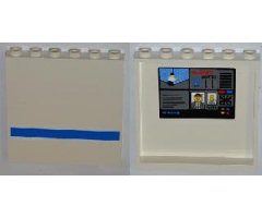 Panel 1 x 6 x 5 with 4 Surveillance Screens on Inside and Blue Stripe on Outside Pattern (Stickers) - Set 7288