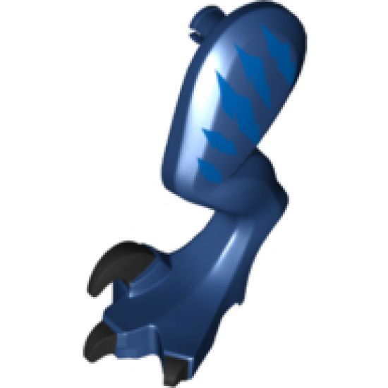 Animal, Body Part Dinosaur Leg Large (Rear) Raptor Left with Black Pin, Black Claws and Blue Stripes Pattern
