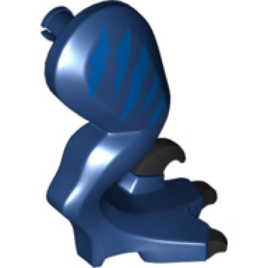 Animal, Body Part Dinosaur Leg Large (Rear) Raptor Right with Black Pin, Black Claws and Blue Stripes Pattern