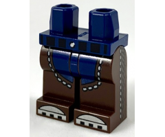 Hips and Dark Brown Legs, Chaps over Dark Blue Pants, Silver Toes Pattern