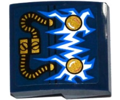 Slope, Curved 2 x 2 with Electric Terminals and White and Blue Sparks Pattern (Sticker) - Set 70754