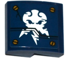 Slope, Curved 2 x 2 with Screws and Ninjago Lightning Power Emblem Pattern (Sticker) - Set 70754