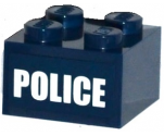 Brick 2 x 2 with White 'POLICE' Pattern (Sticker) - Set 60068