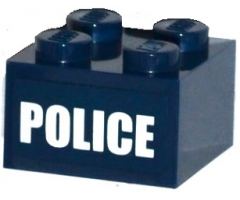 Brick 2 x 2 with White 'POLICE' Pattern (Sticker) - Set 60068