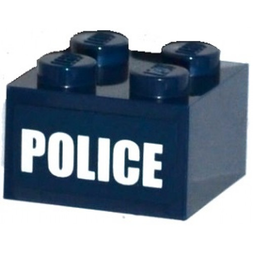 Brick 2 x 2 with White 'POLICE' Pattern (Sticker) - Set 60068