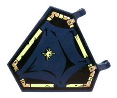 Flag 5 x 6 Hexagonal with Dark Blue Cloth Hung on Yellowish Green Frame and Spider Pattern (Sticker) - Set 70732