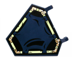 Flag 5 x 6 Hexagonal with Dark Blue Cloth Hung on Yellowish Green Frame Pattern (Sticker) - Set 70732