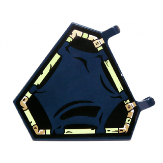 Flag 5 x 6 Hexagonal with Dark Blue Cloth Hung on Yellowish Green Frame Pattern (Sticker) - Set 70732