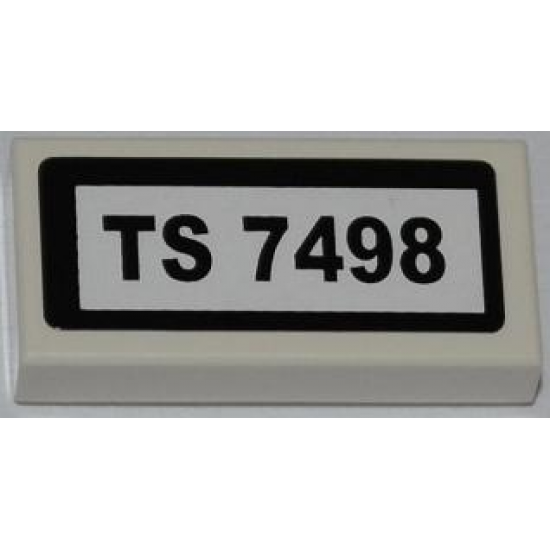 Tile 1 x 2 with 'TS 7498' Pattern (Sticker) - Set 7498