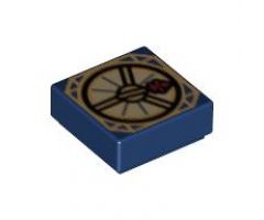 Tile 1 x 1 with Magic Compass with Thick Dark Red Needle Pattern