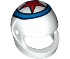Minifigure, Headgear Helmet Motorcycle (Standard) with Red Star In Blue Circle Pattern