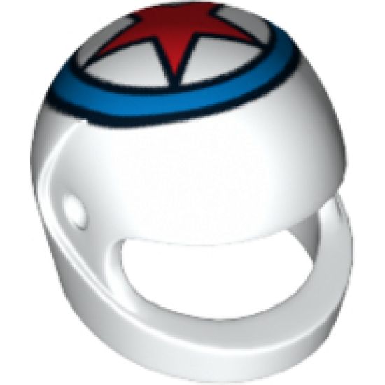 Minifigure, Headgear Helmet Motorcycle (Standard) with Red Star In Blue Circle Pattern