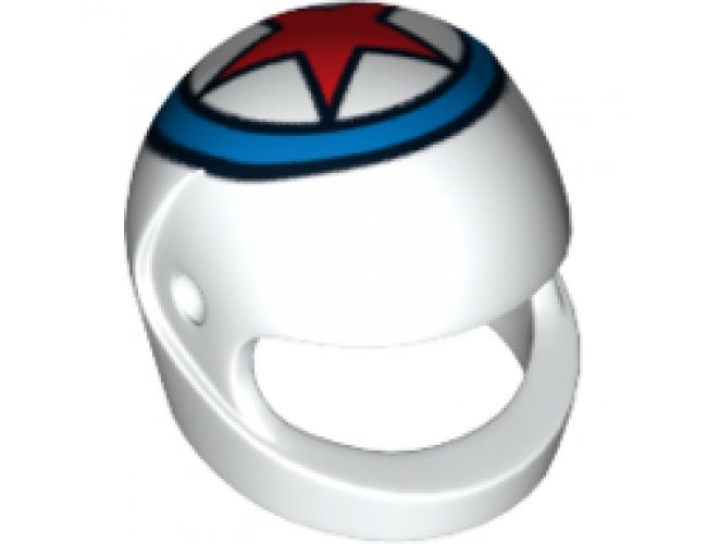 Minifigure, Headgear Helmet Motorcycle (Standard) with Red Star In Blue Circle Pattern
