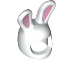 Minifigure, Headgear Mask Bunny Ears with Bright Pink Auricles Pattern