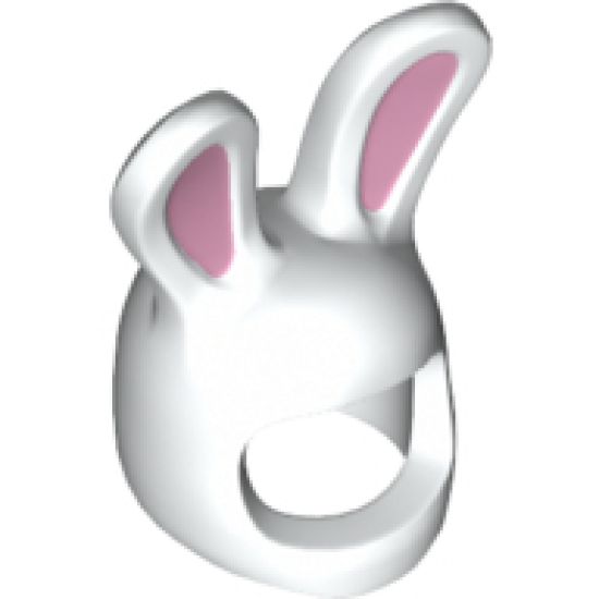 Minifigure, Headgear Mask Bunny Ears with Bright Pink Auricles Pattern