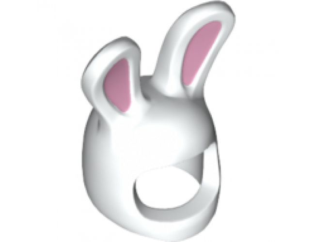 Minifigure, Headgear Mask Bunny Ears with Bright Pink Auricles Pattern